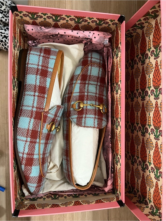 Gucci Other - Mens Special Edition Gucci Blue & Red Plaid Horsebit Loafers